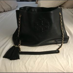 Tory Burch Thea Large Chain Tote Bag, Black